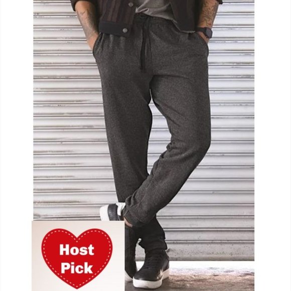 Slim Fit Joggers Sweatpants for men with pockets - Heather Black Casual Pants - Picture 1 of 6